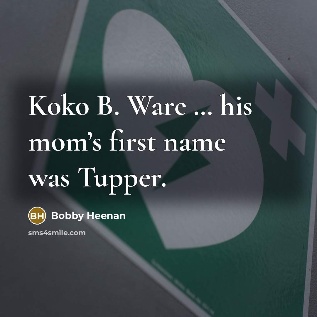“Koko B. Ware … his mom’s first name was Tupper.…” quote by Bobby Heenan
