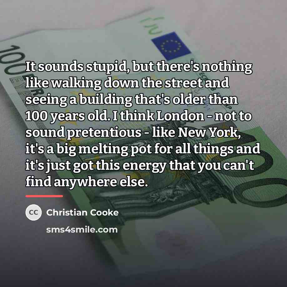 “It sounds stupid, but there's nothing like walking down the…” quote by Christian Cooke