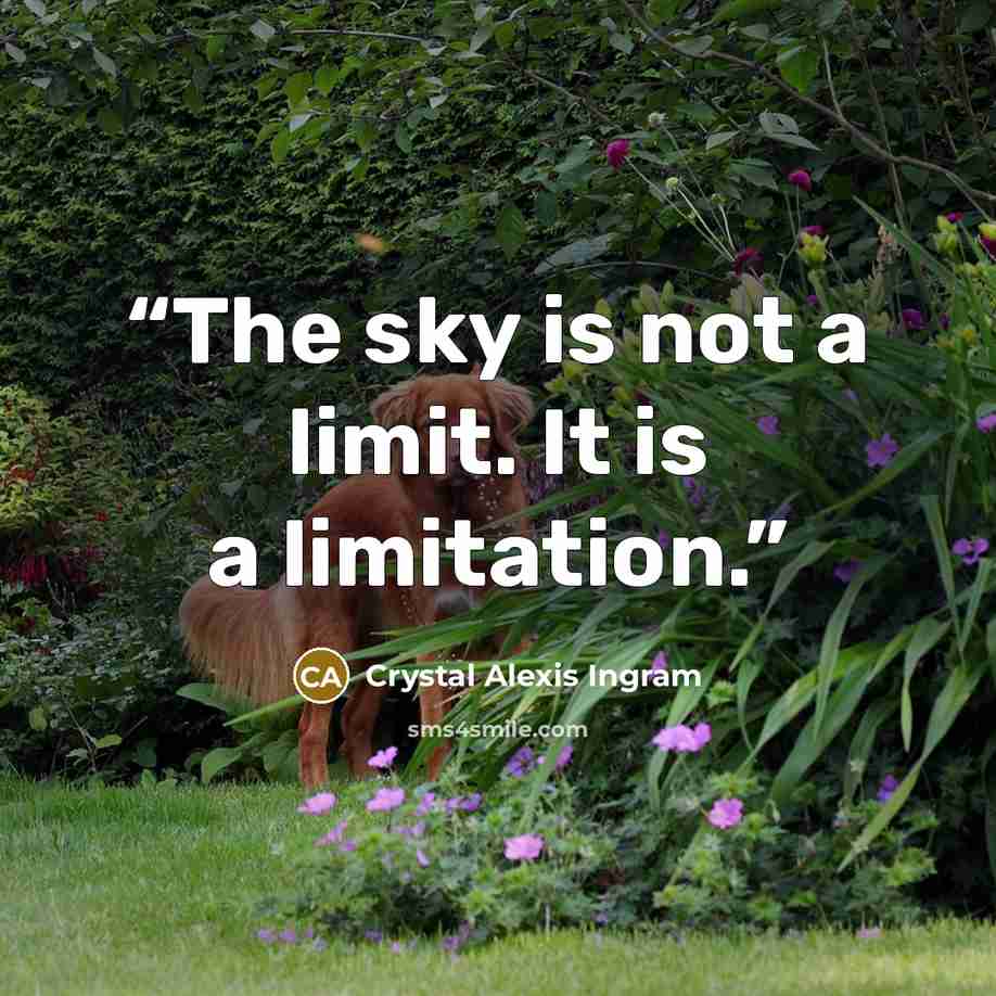 “The sky is not a limit. It is a limitation.” quote by Crystal Alexis Ingram