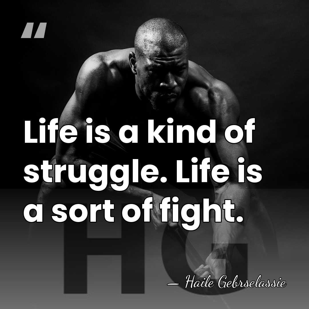 Life is a kind of struggle. Life is a sort of fight. - Haile Gebrselassie