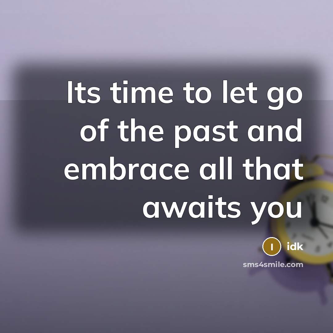 “Its time to let go of the past and embrace…” quote by Idk