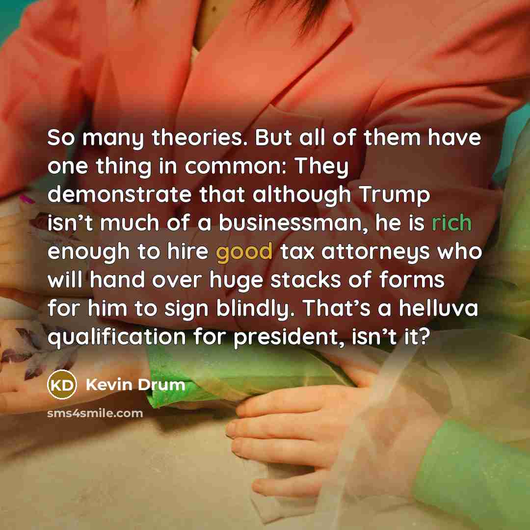 “So many theories. But all of them have one thing…” quote by Kevin Drum