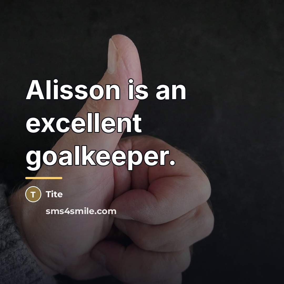 “Alisson is an excellent goalkeeper.…” quote by Tite