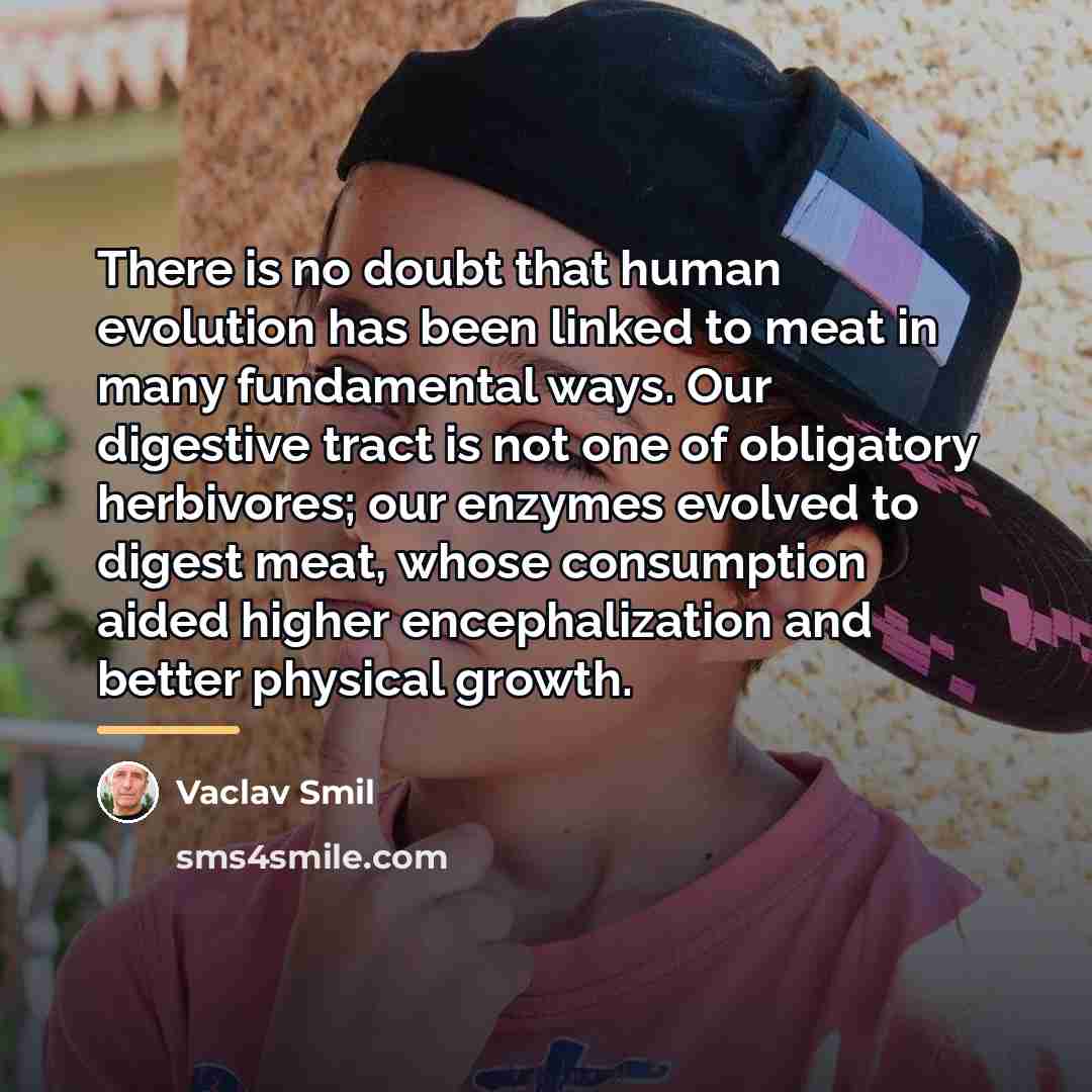 “There is no doubt that human evolution has been linked…” quote by Vaclav Smil
