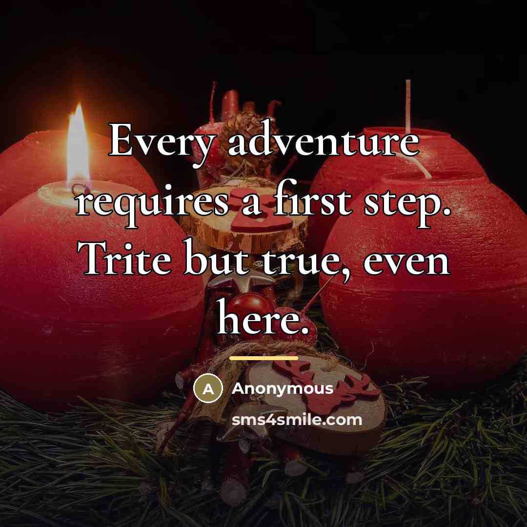 “Every adventure requires a first step. Trite but true, even…” quote by Anonymous