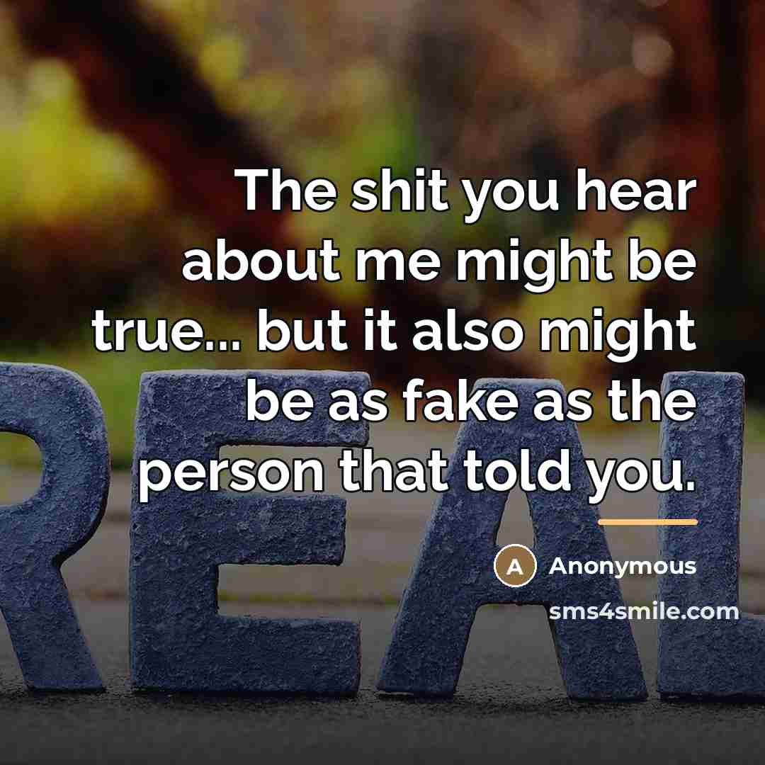 “The shit you hear about me might be true... but…” quote by Anonymous