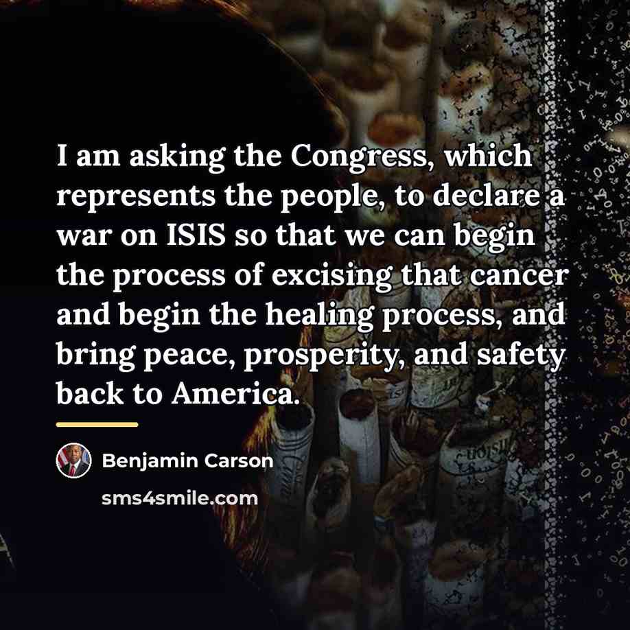 “I am asking the Congress, which represents the people, to…” quote by Benjamin Carson
