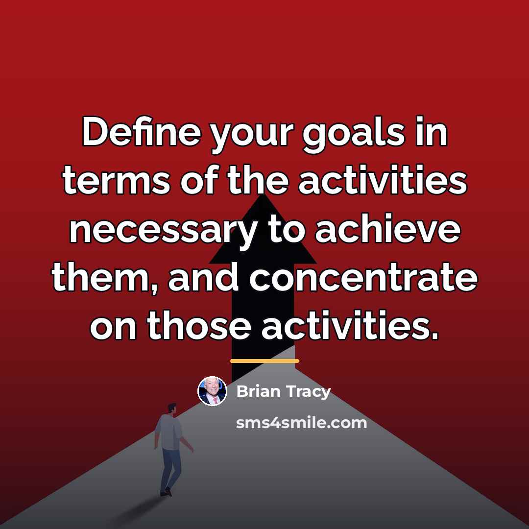 “Define your goals in terms of the activities necessary to…” quote by Brian Tracy