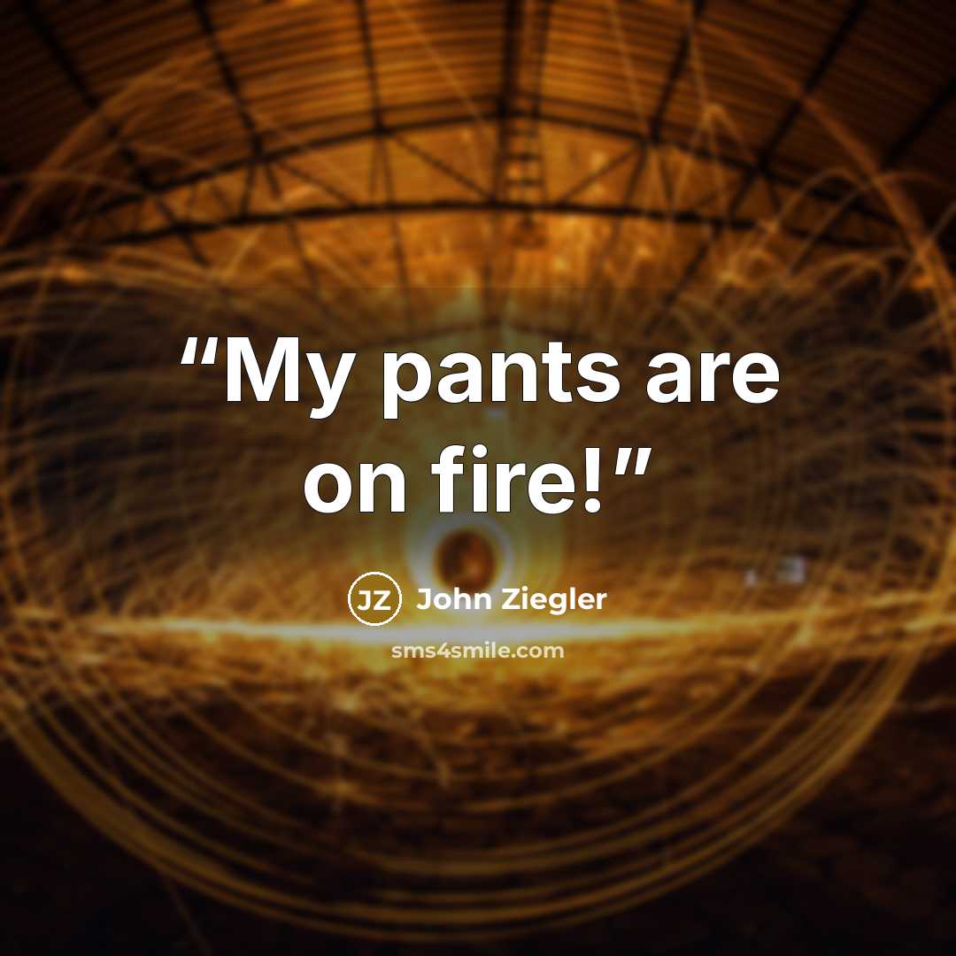 “My pants are on fire!” quote by John Ziegler
