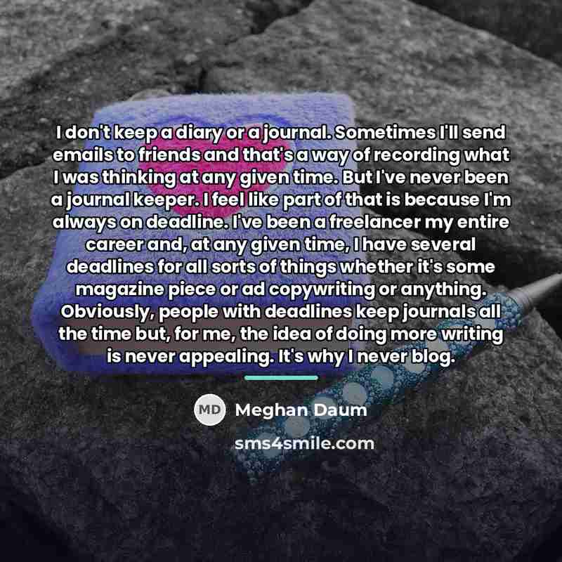“I don't keep a diary or a journal. Sometimes I'll…” quote by Meghan Daum