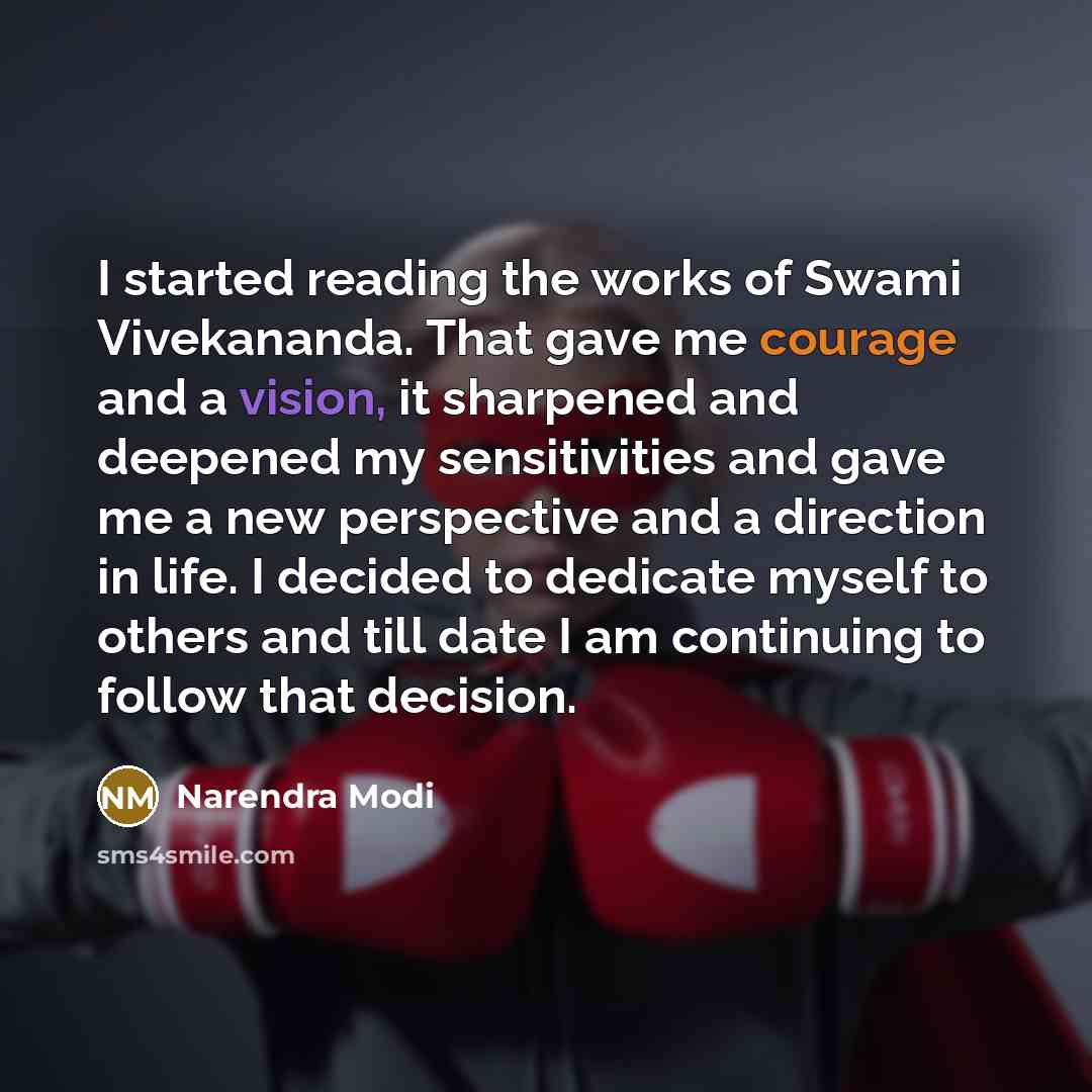 “I started reading the works of Swami Vivekananda. That gave…” quote by Narendra Modi