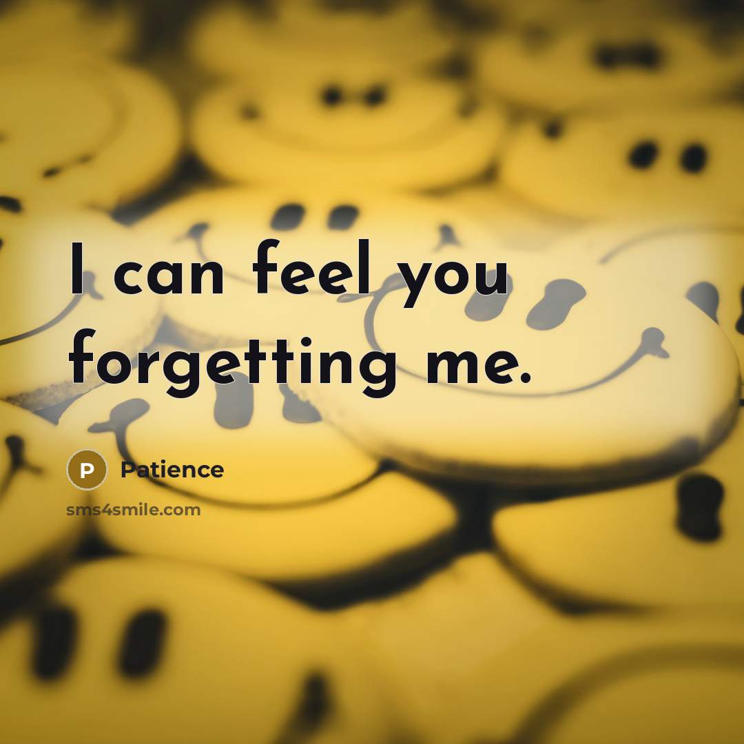 “I can feel you forgetting me.” quote by Patience