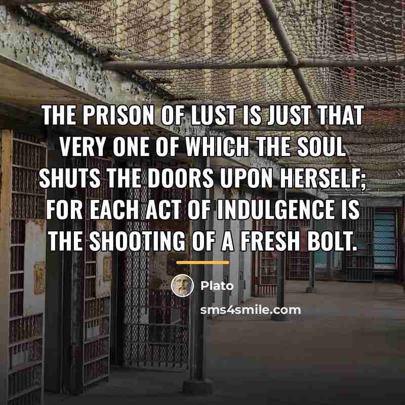 “The prison of lust is just that very one of…” quote by Plato