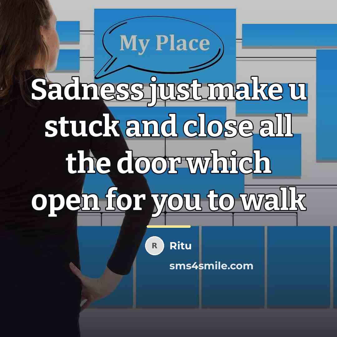 “Sadness just make u stuck and close all the door…” quote by Ritu