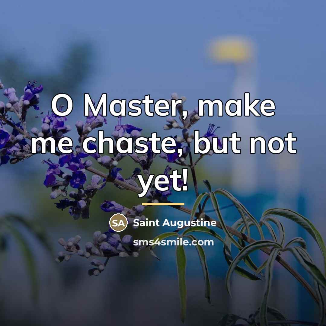 “O Master, make me chaste, but not yet!…” quote by Saint Augustine