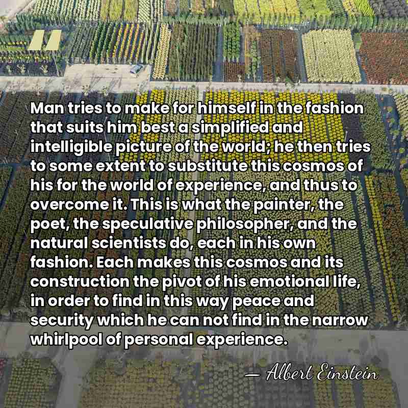 Man tries to make for himself in the fashion that suits him&hellip; - Albert Einstein