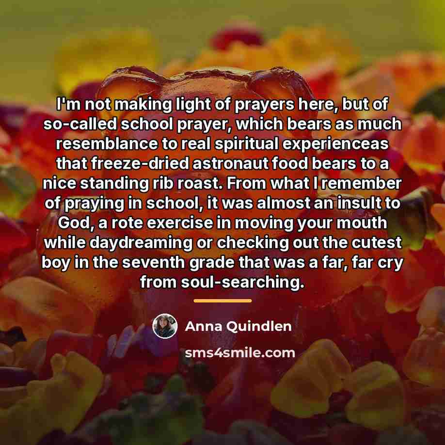 “I'm not making light of prayers here, but of so-called…” quote by Anna Quindlen