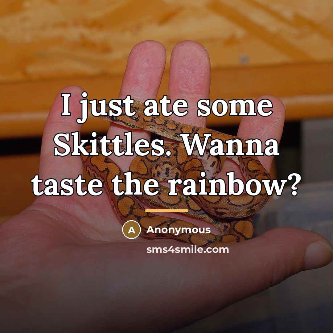 “I just ate some Skittles. Wanna taste the rainbow?…” quote by Anonymous