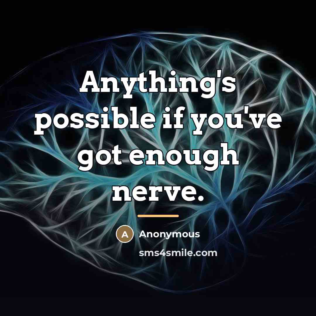 “Anything's possible if you've got enough nerve.…” quote by Anonymous
