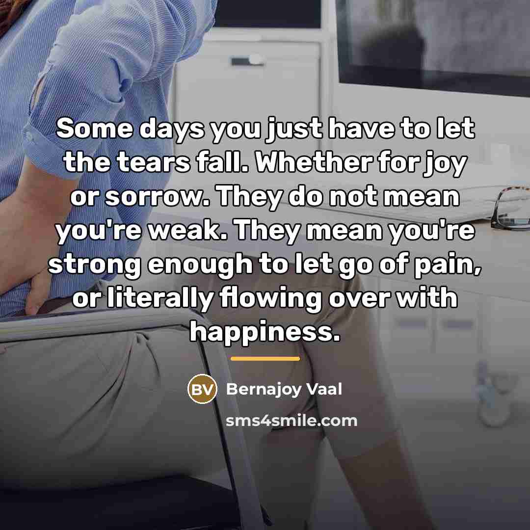 “Some days you just have to let the tears fall.…” quote by Bernajoy Vaal