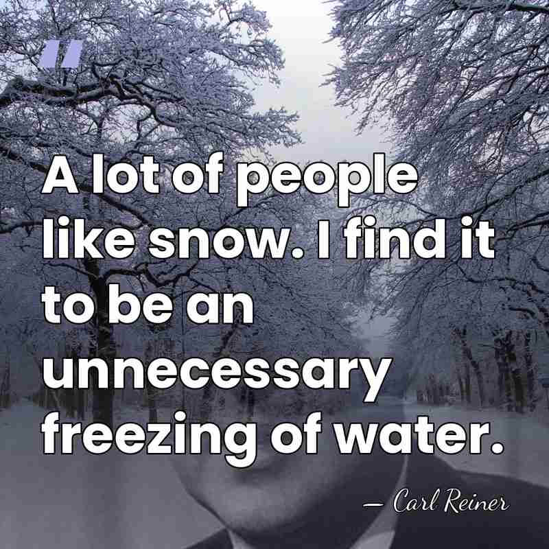 A lot of people like snow. I find it to be an&hellip; - Carl Reiner