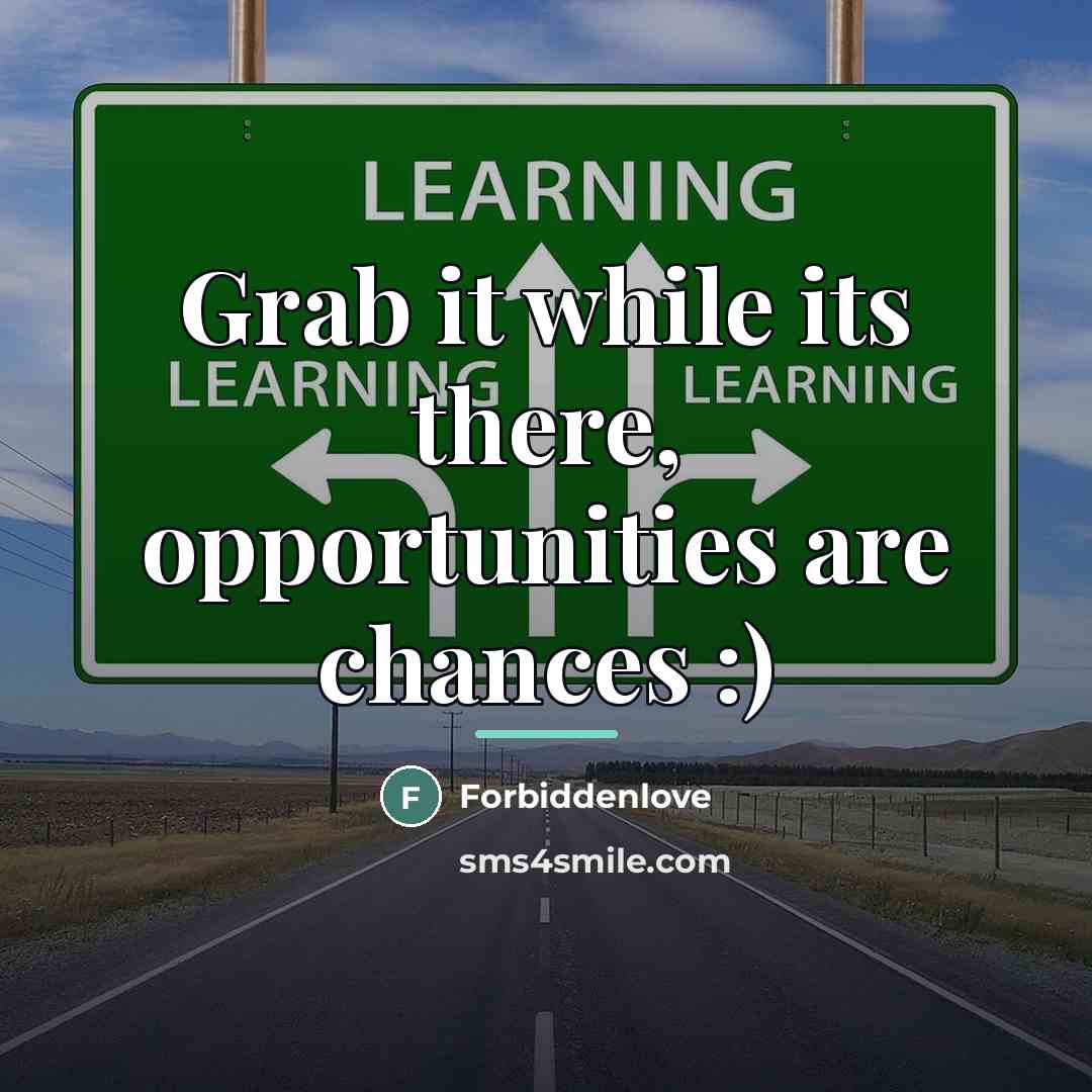 “Grab it while its there, opportunities are chances :)…” quote by Forbiddenlove