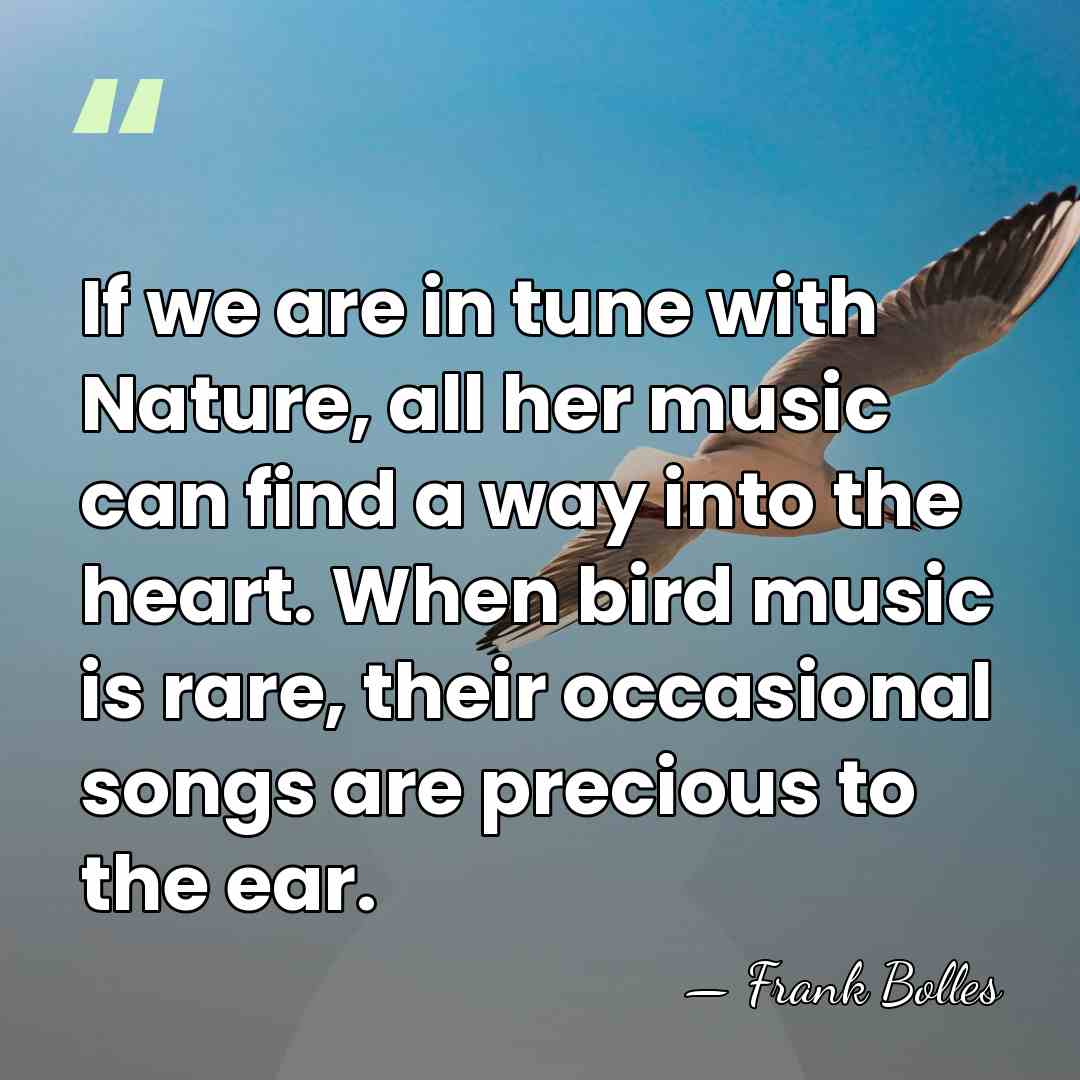 If we are in tune with Nature, all her music can find&hellip; - Frank Bolles