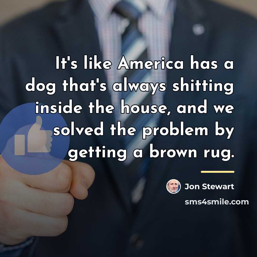 “It's like America has a dog that's always shitting inside…” quote by Jon Stewart