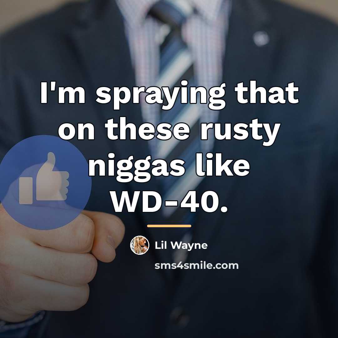 “I'm spraying that on these rusty niggas like WD-40.…” quote by Lil Wayne