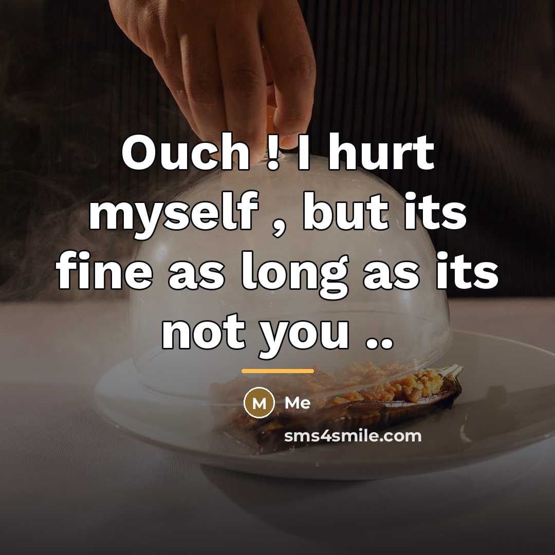 “Ouch ! I hurt myself , but its fine as…” quote by Me
