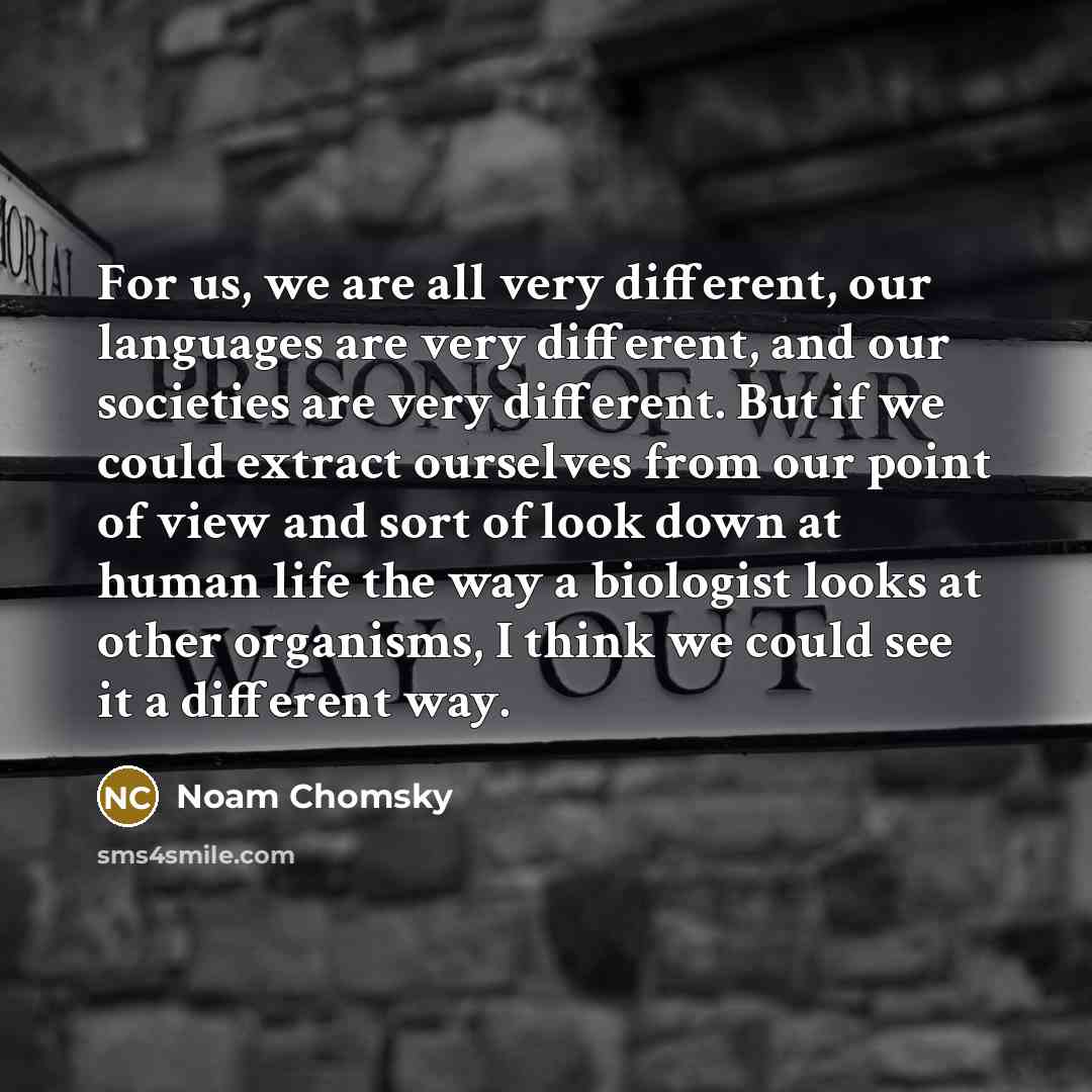 “For us, we are all very different, our languages are…” quote by Noam Chomsky