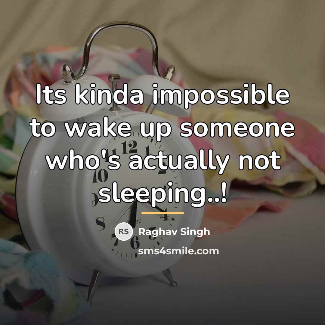 “Its kinda impossible to wake up someone who's actually not…” quote by Raghav Singh