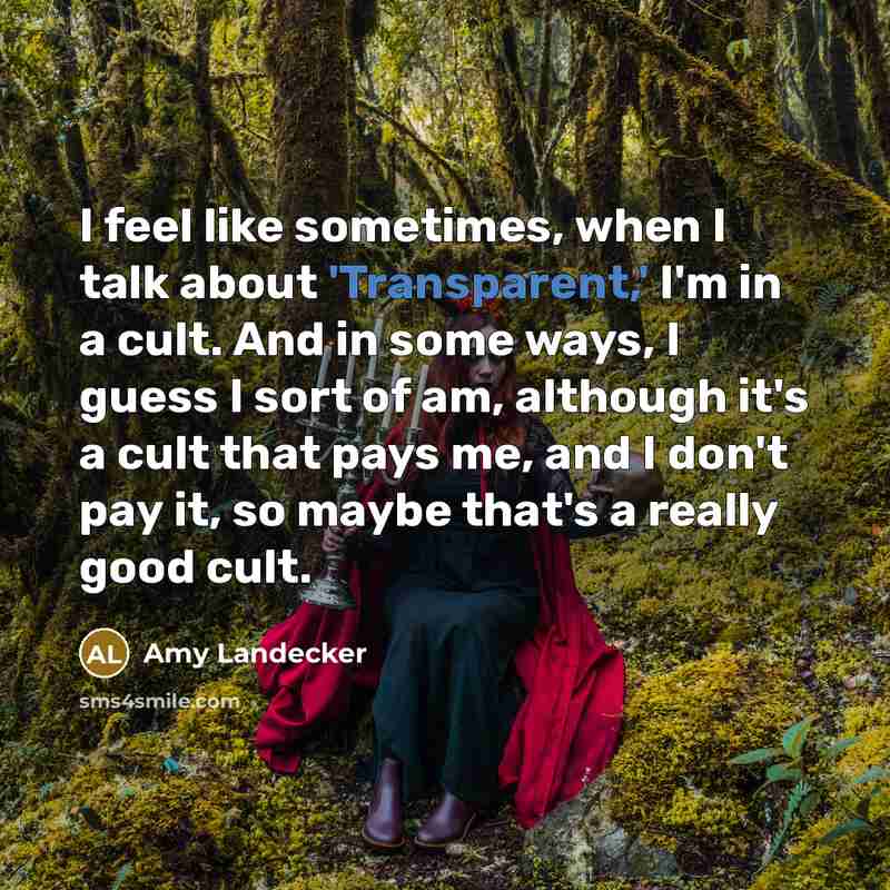 “I feel like sometimes, when I talk about 'Transparent,' I'm…” quote by Amy Landecker