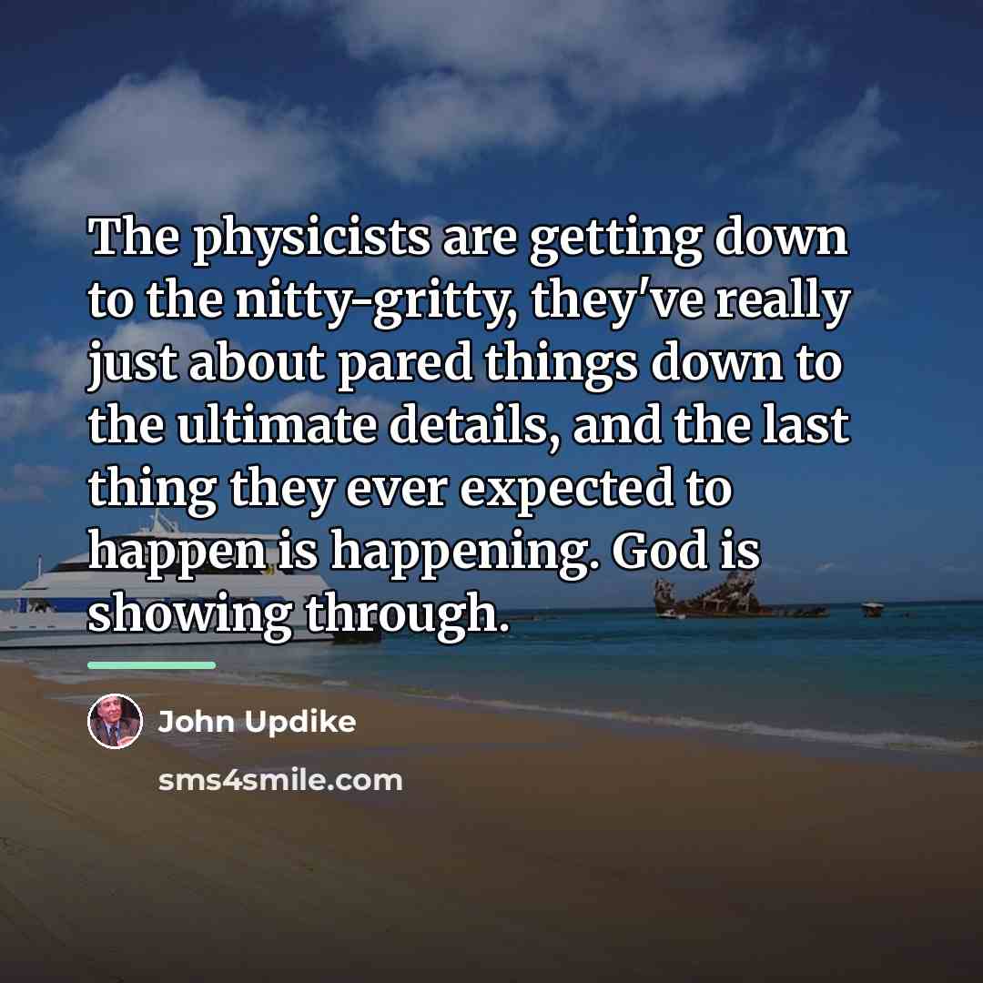 “The physicists are getting down to the nitty-gritty, they've really…” quote by John Updike