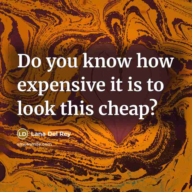 “Do you know how expensive it is to look this…” quote by Lana Del Rey