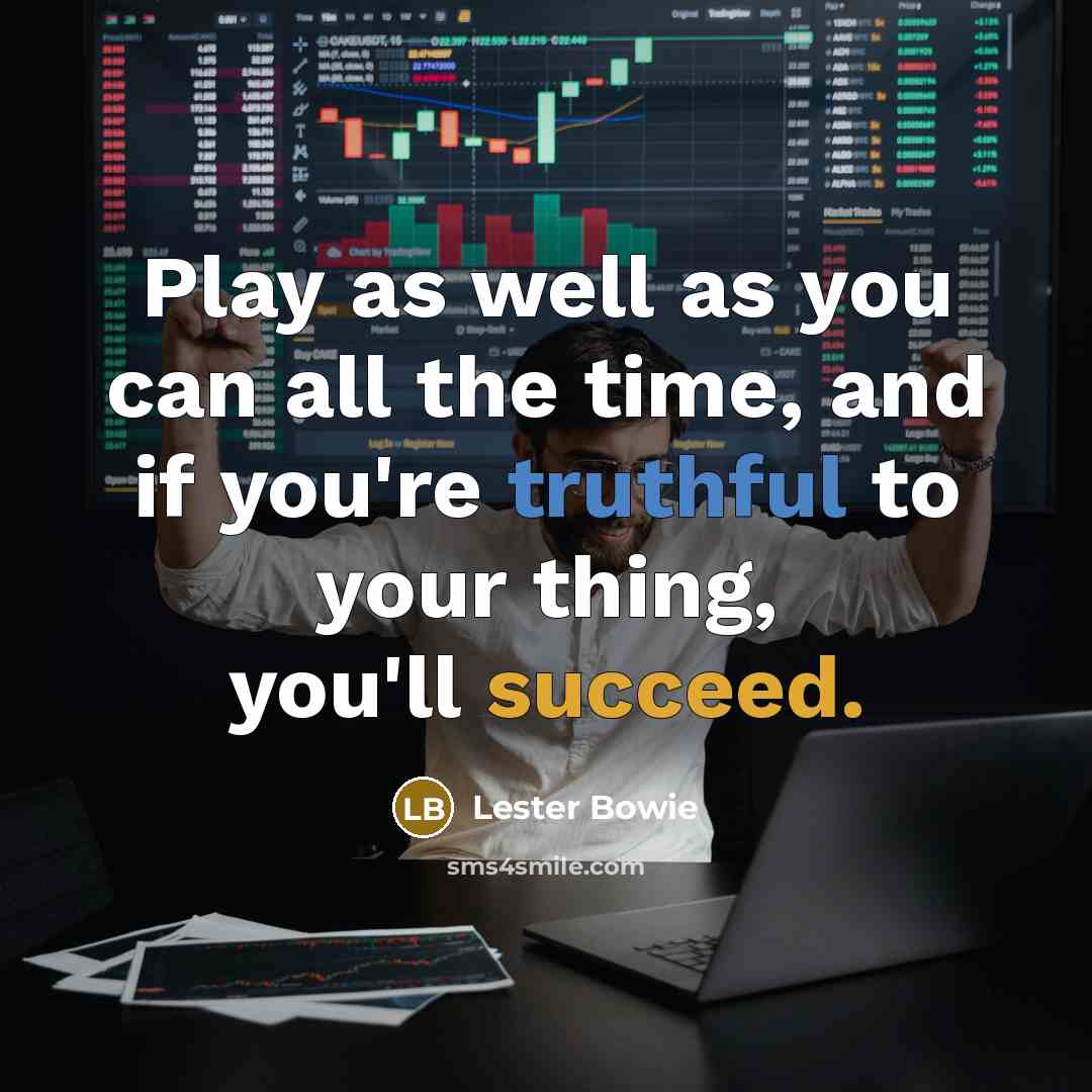 “Play as well as you can all the time, and…” quote by Lester Bowie