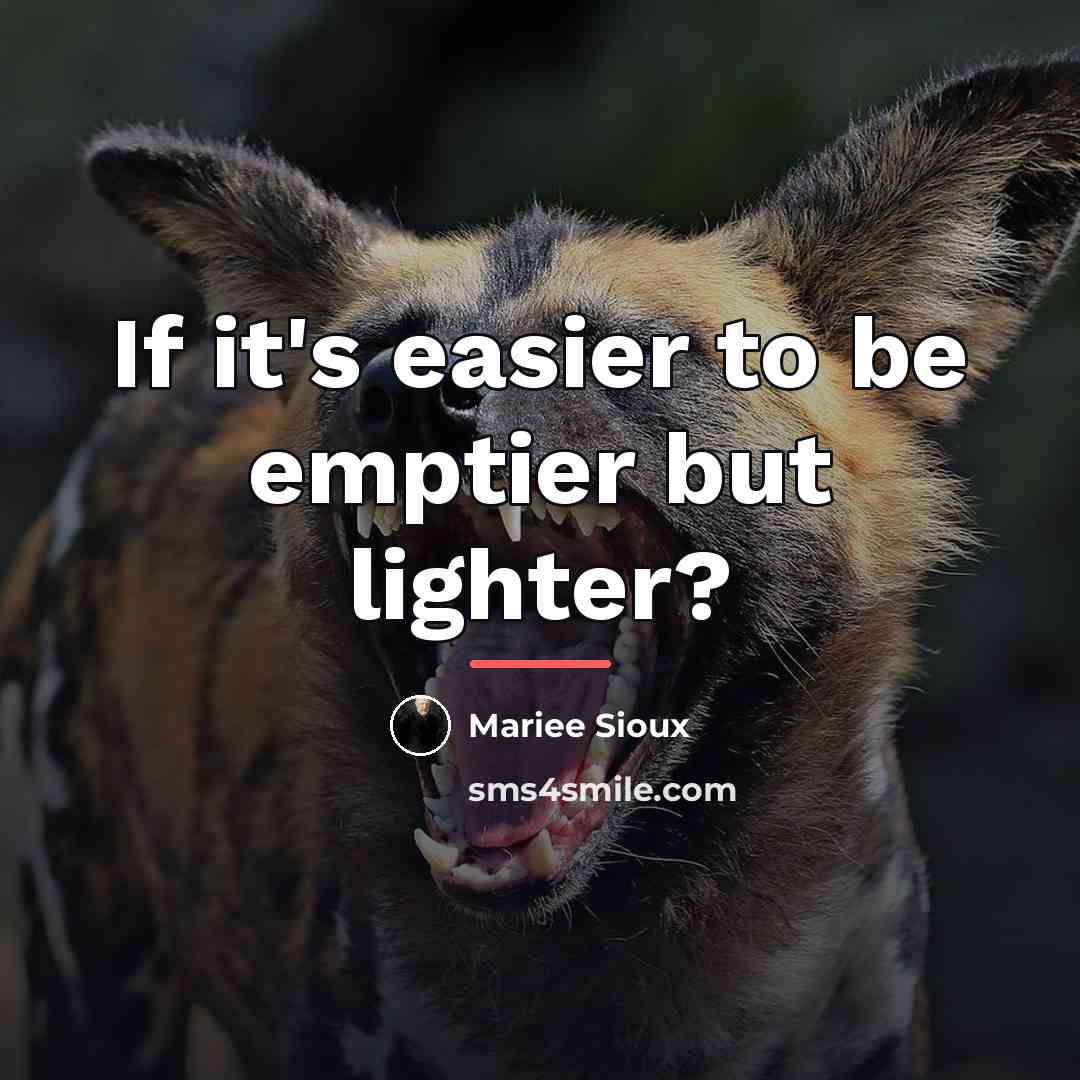 “If it's easier to be emptier but lighter?…” quote by Mariee Sioux