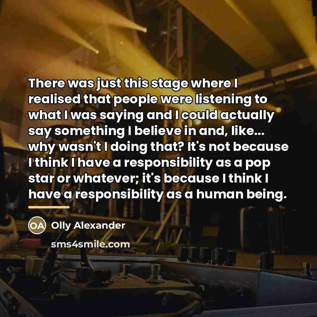“There was just this stage where I realised that people…” quote by Olly Alexander