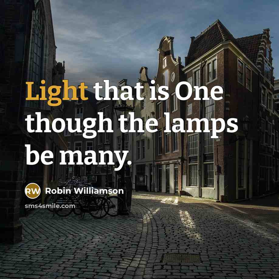 “Light that is One though the lamps be many.…” quote by Robin Williamson