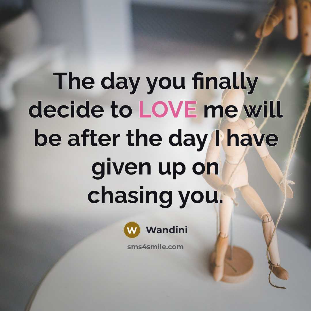 “The day you finally decide to LOVE me will be…” quote by Wandini
