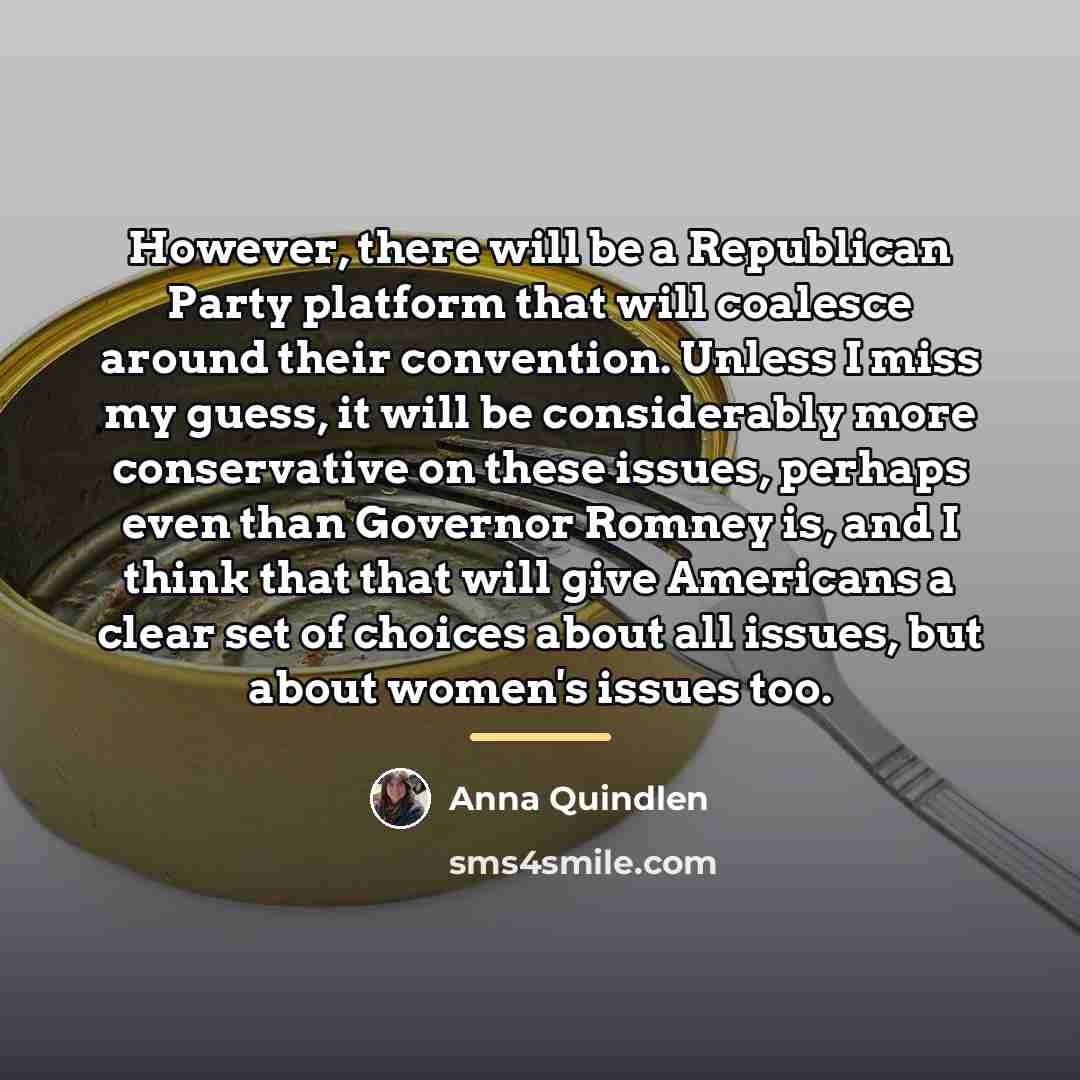 “However, there will be a Republican Party platform that will…” quote by Anna Quindlen