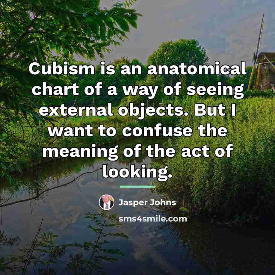 “Cubism is an anatomical chart of a way of seeing…” quote by Jasper Johns