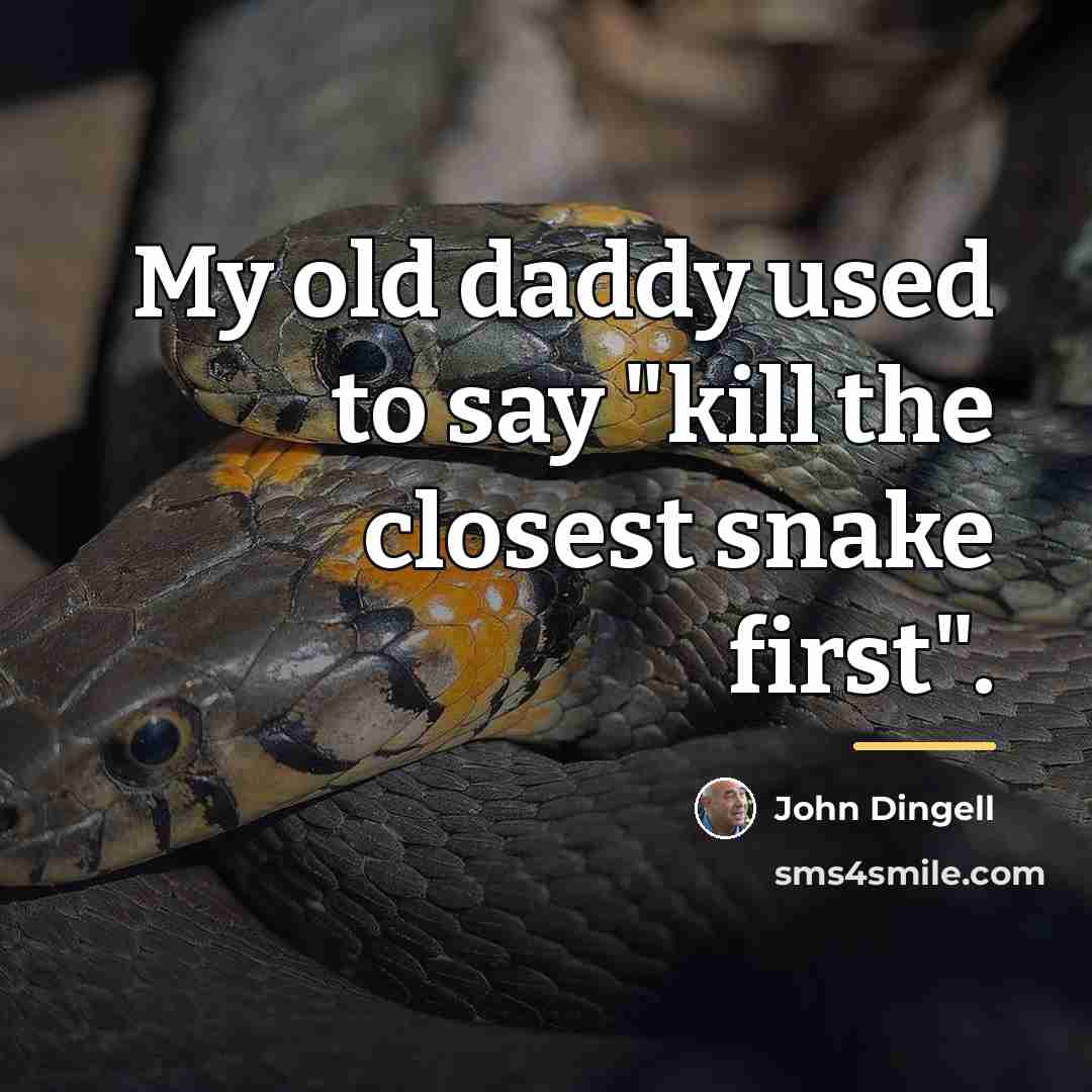 “My old daddy used to say "kill the closest snake…” quote by John Dingell