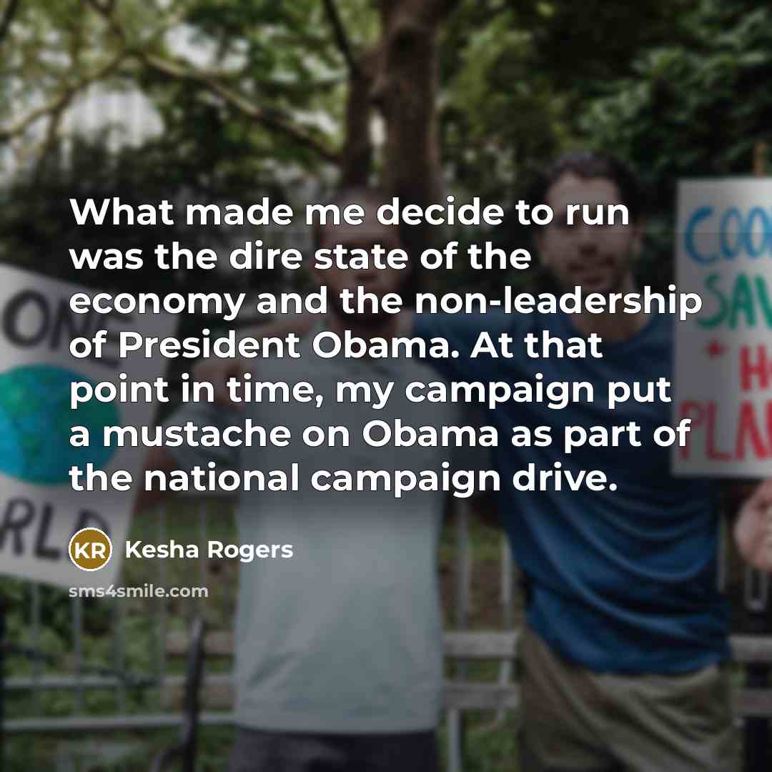 “What made me decide to run was the dire state…” quote by Kesha Rogers