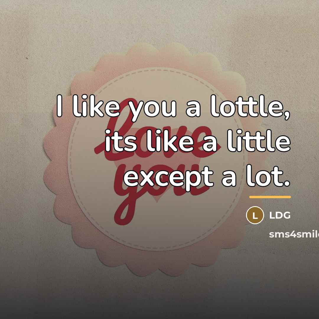 “I like you a lottle, its like a little except…” quote by Ldg