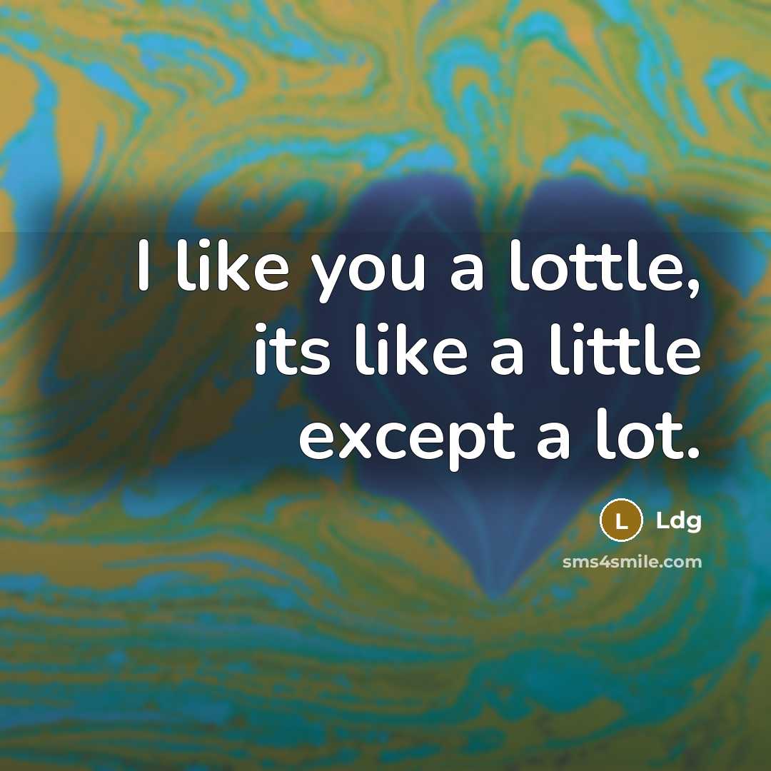 “I like you a lottle, its like a little except a lot.” quote by Ldg