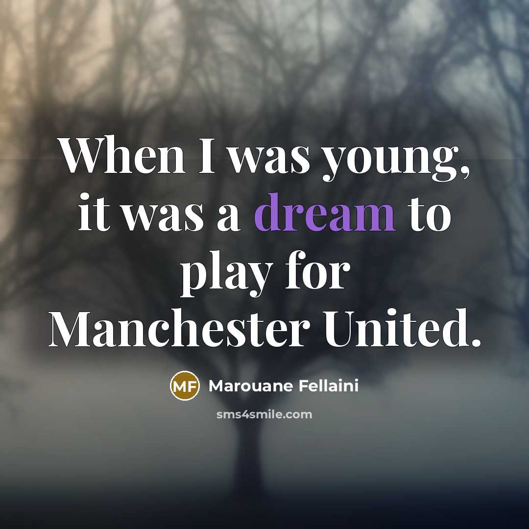 “When I was young, it was a dream to play…” quote by Marouane Fellaini