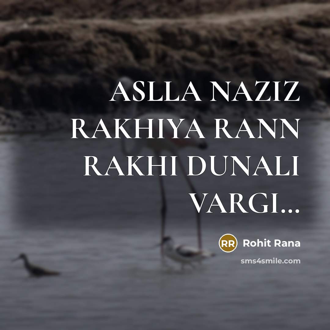 “ASLLA NAZIZ RAKHIYA RANN RAKHI DUNALI VARGI....…” quote by Rohit Rana