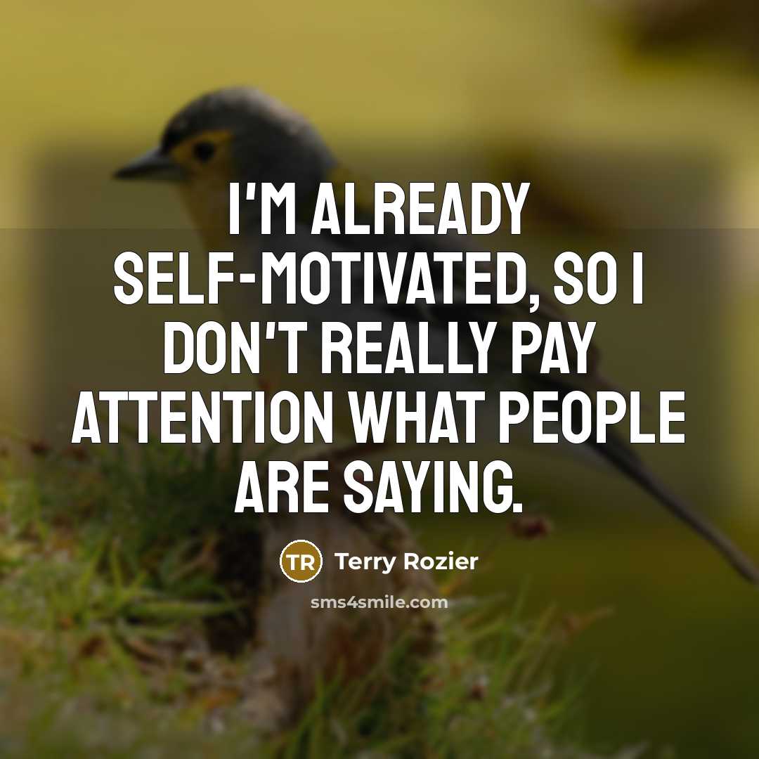 “I'm already self-motivated, so I don't really pay attention what…” quote by Terry Rozier