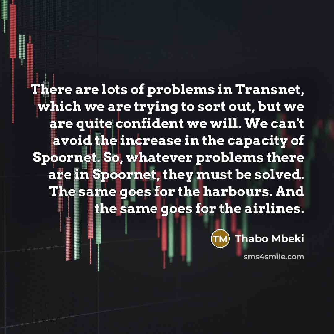 “There are lots of problems in Transnet, which we are…” quote by Thabo Mbeki